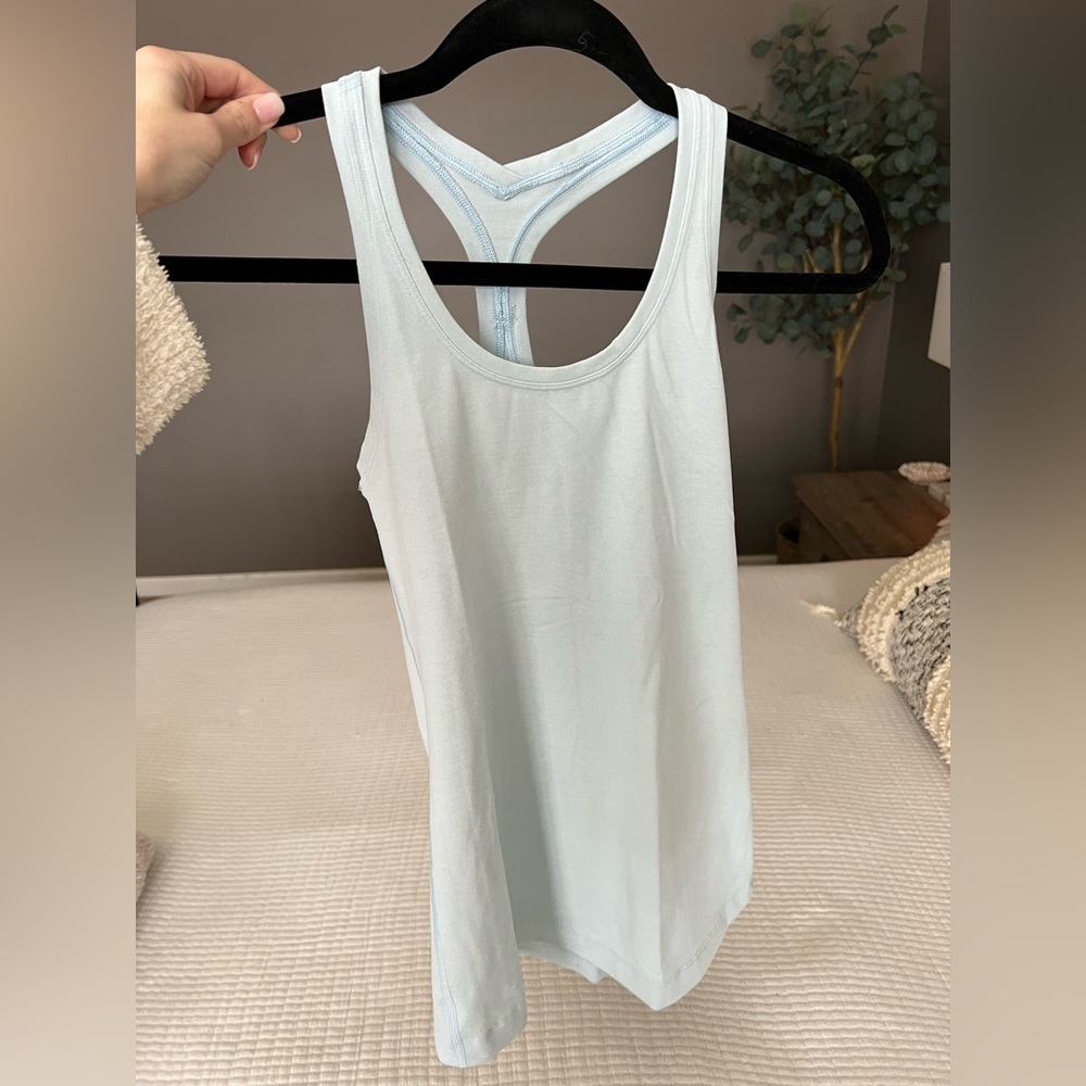 Lululemon racerback tank top. Size 4. Baby blue. - Picture 3 of 3